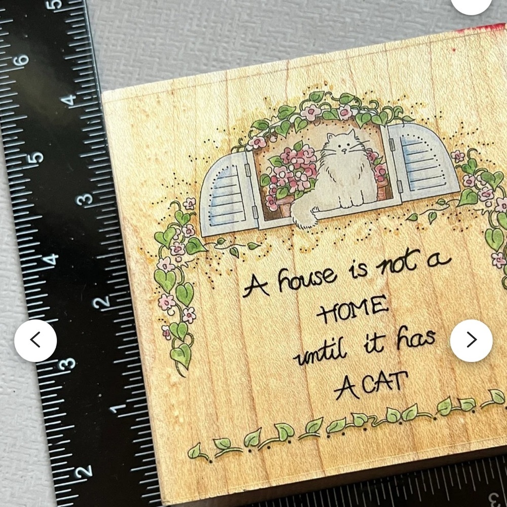 🐱A HOUSE IS NOT... UNTIL IT HAS A CAT. RUBBER STAMP CAT IN WINDOW STAMPS HAPPEN - Picture 9 of 11